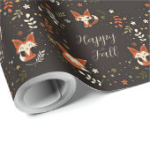 Herbstfüchse mit anpassbarem Text Geschenkpapier (Rolleneckpunkt)
