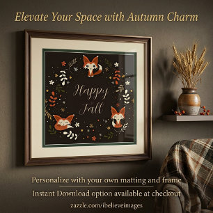 Herbstfüchse mit anpassbarem Text Poster