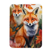 Herbstfüchse Wasserfarbe Magnet (Vertikal)