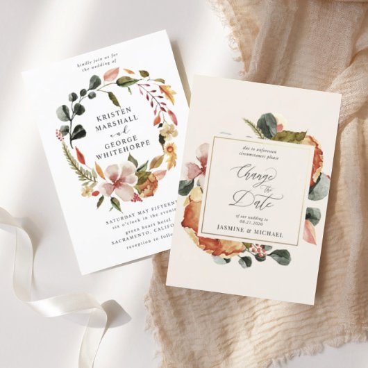 Herbstfühlen Elegante Blumenzeremonie Einladung