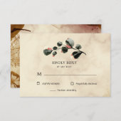 Herbstfühlkarte mit floraler UAWG RSVP Karte (Vorne/Hinten)