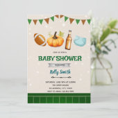 Herbstfußball-Windeln Einladung (Stehend Vorderseite)