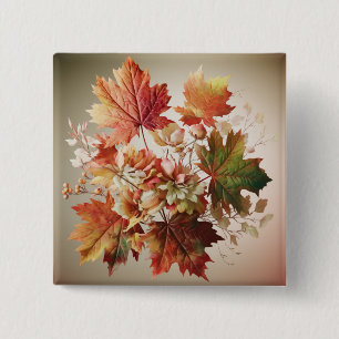 Herbstgänge und Blume im Herbst Bouquet Art Button