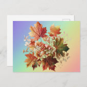 Herbstgänge und Blume im Herbst Bouquet Art Postkarte (Vorne/Hinten)