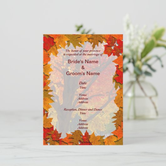 Herbstgänge und Wiese der Liebe Einladung (Stehend Vorderseite)