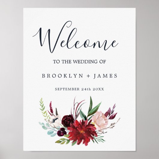 Herbstgarten | Begrüßungshochzeit in Burgund Poster (Vorne)