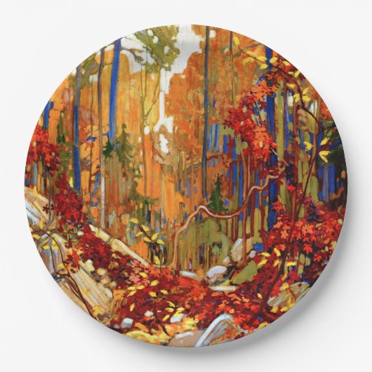 Herbstgarten, berühmtes Gemälde, Pappteller (Vorderseite)