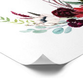 Herbstgarten | Burgund Brautparty Willkommen Poster (Ecke)