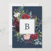 Herbstgarten | Burgund die Hochzeit von Einladung (Rückseite)