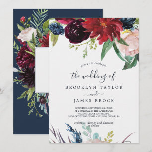 Herbstgarten   Burgund die Hochzeit von Einladung