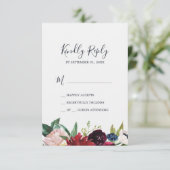 Herbstgarten | Burgund einfache RSVP-Karte RSVP Karte (Stehend Vorderseite)