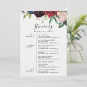 Herbstgarten Burgund Hochzeitkarte (Stehend Vorderseite)