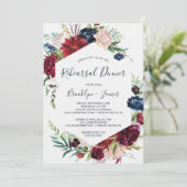 Herbstgarten | Burgund Probe Dinner Einladung (Stehend Vorderseite)