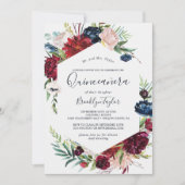 Herbstgarten | Burgund Quinceañera Einladung (Vorderseite)