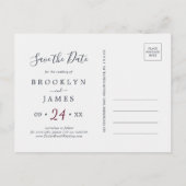 Herbstgarten | Burgund Save the Date Postkarte (Rückseite)