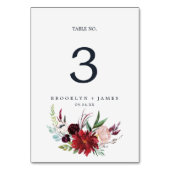 Herbstgarten | Burgund-Tischnummer Tischnummer (Rückseite)