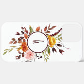 Herbstgarten Burgund Wasserfarben Monogramm Case-Mate iPhone Hülle (Hinten (horizontal))