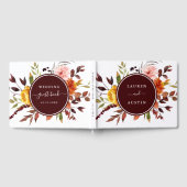 Herbstgarten Burgund Wasserfarbenhochzeit Gästebuch (Voll)