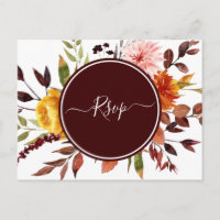 Herbstgarten Burgund Wasserfarbenhochzeit RSVP