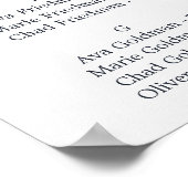 Herbstgarten Burgundy Alphabetische Sitztabelle Poster (Ecke)