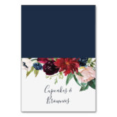 Herbstgarten | Burgundy Buffet Food Labels Tischnummer (Vorderseite)