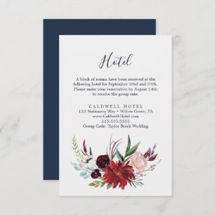 Herbstgarten Burgundy Hotel Enclosure Card Begleitkarte