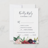 Herbstgarten | Burgundy Menu Choice RSVP Card (Vorderseite)
