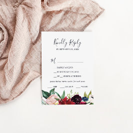 Herbstgarten | Burgundy Menu Choice RSVP Card Karte