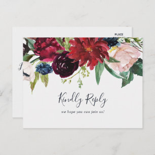 Herbstgarten   Burgundy Menu Choice UAWG Postcard Einladungspostkarte