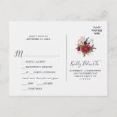 Herbstgarten | Burgundy Menu Choice UAWG Postcard Einladungspostkarte (Rückseite)