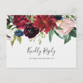 Herbstgarten | Burgundy Menu Choice UAWG Postcard Einladungspostkarte (Vorderseite)