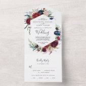 Herbstgarten | Burgundy Wedding All In One Einladung (Innen Boden)