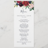 Herbstgarten | Burgundy Wedding Dinner Menu Menükarte (Vorderseite)