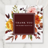 Herbstgarten Burgundy Wedding Vielen Dank Geschenkanhänger (Rückseite)