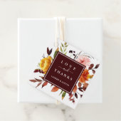 Herbstgarten Burgundy Wedding Vielen Dank Geschenkanhänger (Beispiel)