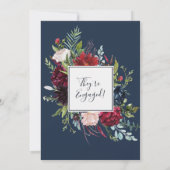 Herbstgarten | Burgundy Wreath Engagement Party Einladung (Rückseite)