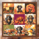 Herbstgarten: Dackeln und Szenarien Fensteraufkleber (Blatt 2)