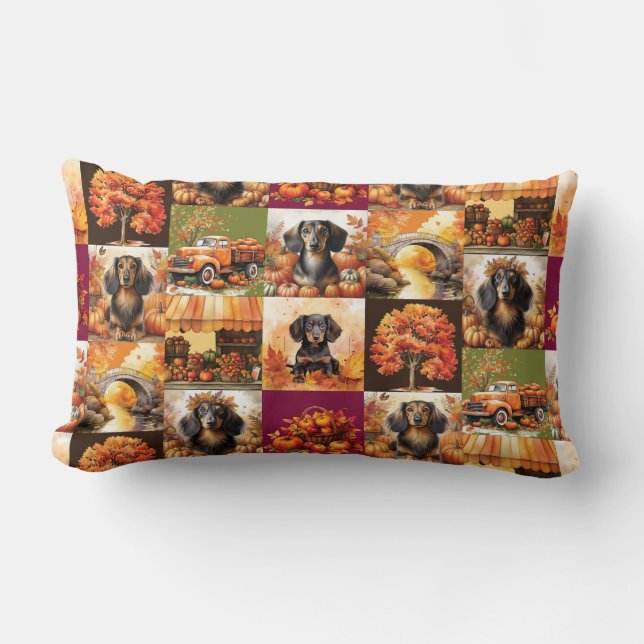Herbstgarten: Dackeln und Szenarien Lendenkissen (Vorderseite)