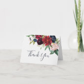 Herbstgarten | Eingeklappte Hochzeit von Burgund Dankeskarte (Vorderseite)