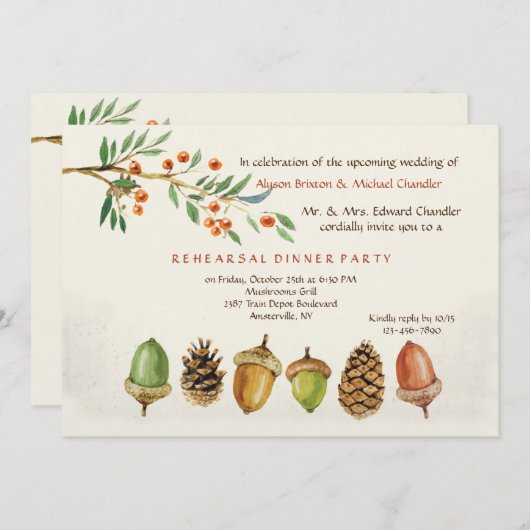 Herbstgarten Einladung (Vorne/Hinten)