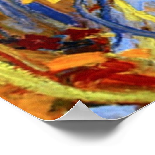 Herbstgarten, farbenfrohe Malerei, Poster (Ecke)