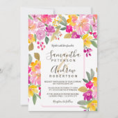 Herbstgarten Hochzeit mit blühenden Wasserfarben Einladung (Vorderseite)