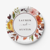 Herbstgarten Hochzeitsplatte Pappteller (Vorderseite)