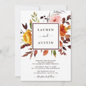 Herbstgarten Marsala Einladung (Vorderseite)