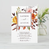 Herbstgarten Marsala Einladung (Stehend Vorderseite)