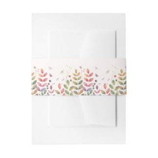 Herbstgarten mit Libellen Hochzeit Einladungsbanderole