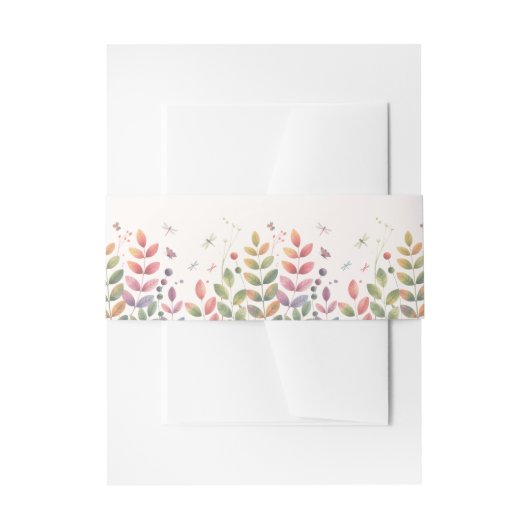 Herbstgarten mit Libellen Hochzeit Einladungsbanderole (Vorderseite Beispiel)