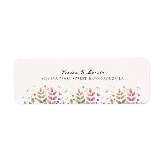 Herbstgarten mit Libellen-Hochzeitsadresse (Vorne)