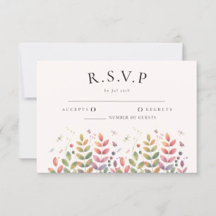 Herbstgarten mit Libellen Hochzeitskarten RSVP Karte