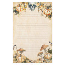 Herbstgarten mit Schädel und Kürbisgeflecht